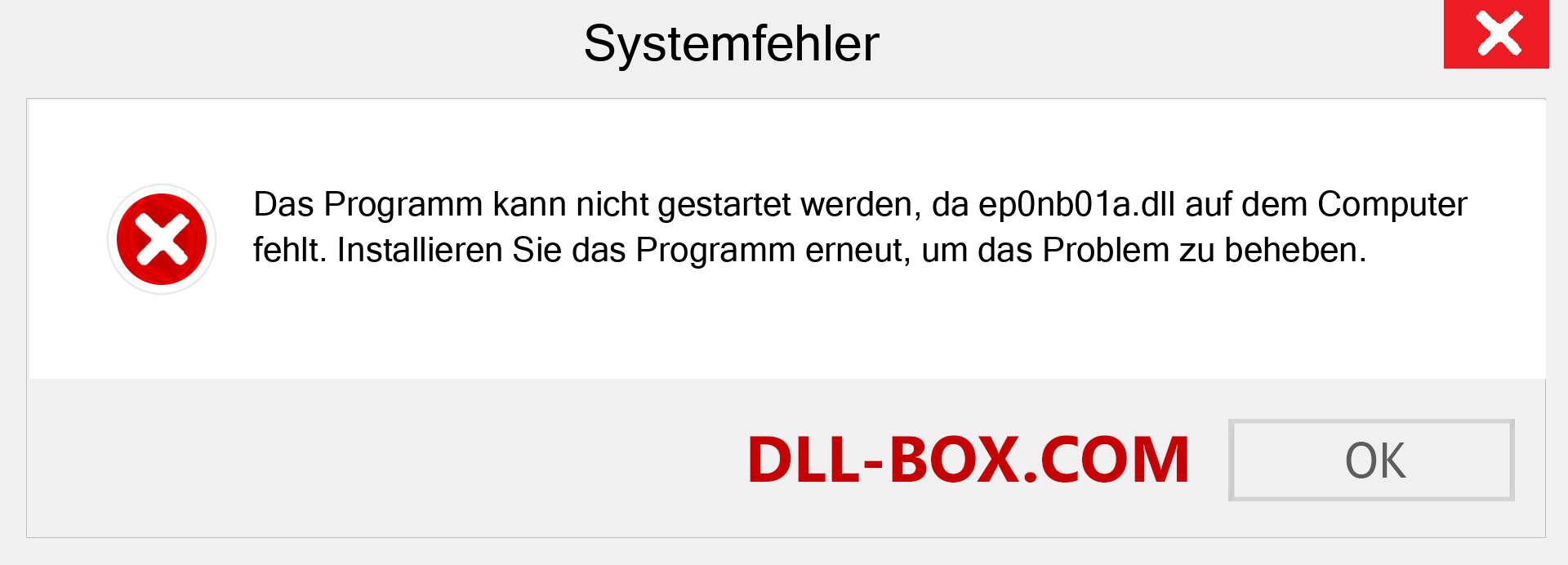 ep0nb01a.dll-Datei fehlt?. Download für Windows 7, 8, 10 - Fix ep0nb01a dll Missing Error unter Windows, Fotos, Bildern