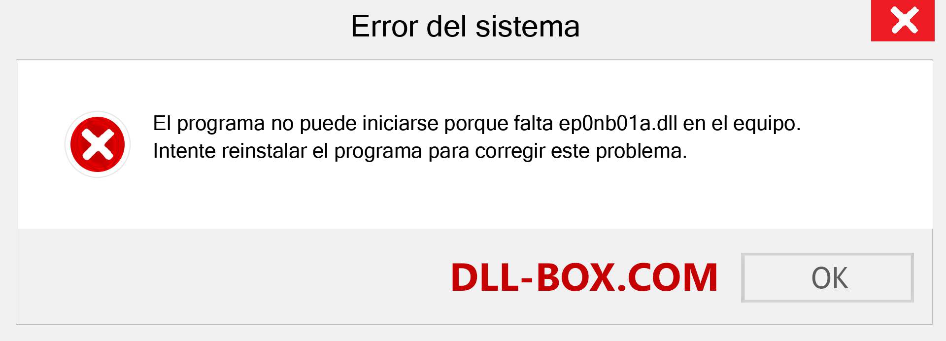 ¿Falta el archivo ep0nb01a.dll ?. Descargar para Windows 7, 8, 10 - Corregir ep0nb01a dll Missing Error en Windows, fotos, imágenes