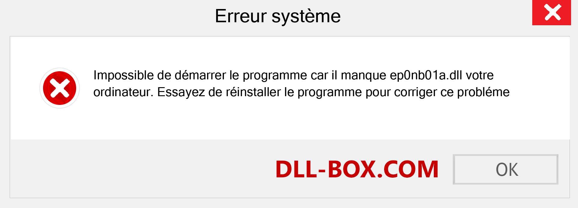 Le fichier ep0nb01a.dll est manquant ?. Télécharger pour Windows 7, 8, 10 - Correction de l'erreur manquante ep0nb01a dll sur Windows, photos, images